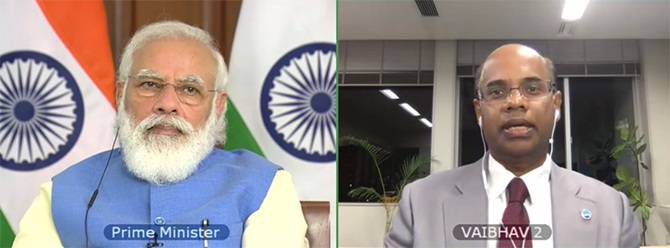 Indian Prime Minister Modi and APL Director Swadhin Behera